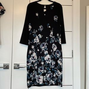 4-Way Reversible Blue Floral Little Black Dress